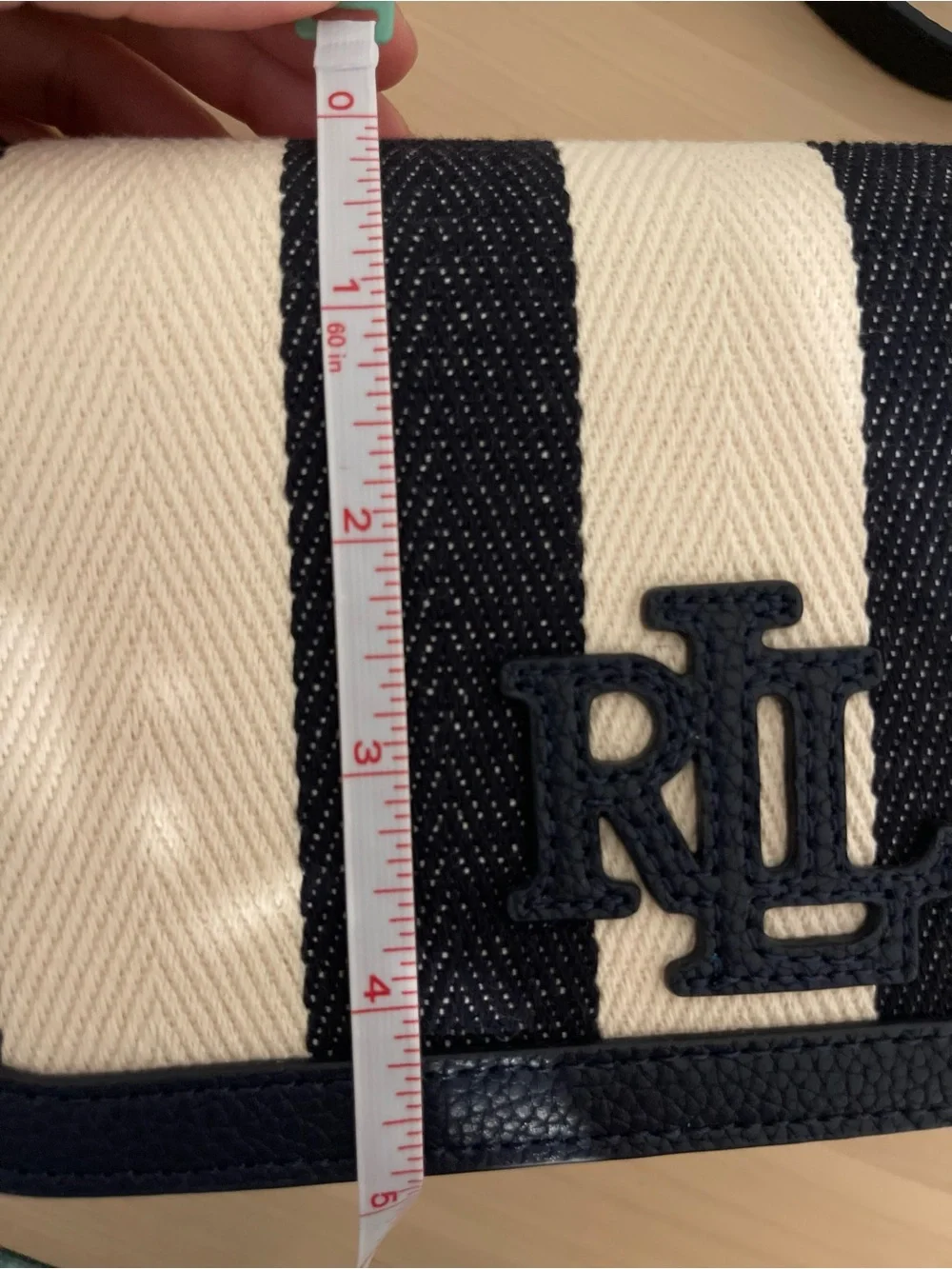 Lauren Ralph Lauren Small Adley Striped Twill Shoulder Bag – NWT